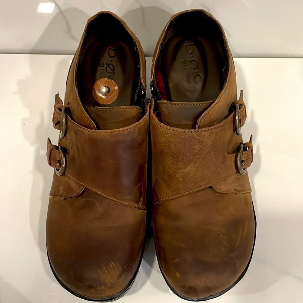 Women's BOC Brown Leather Clog Shoe, Size 8 - Picture 5 of 9